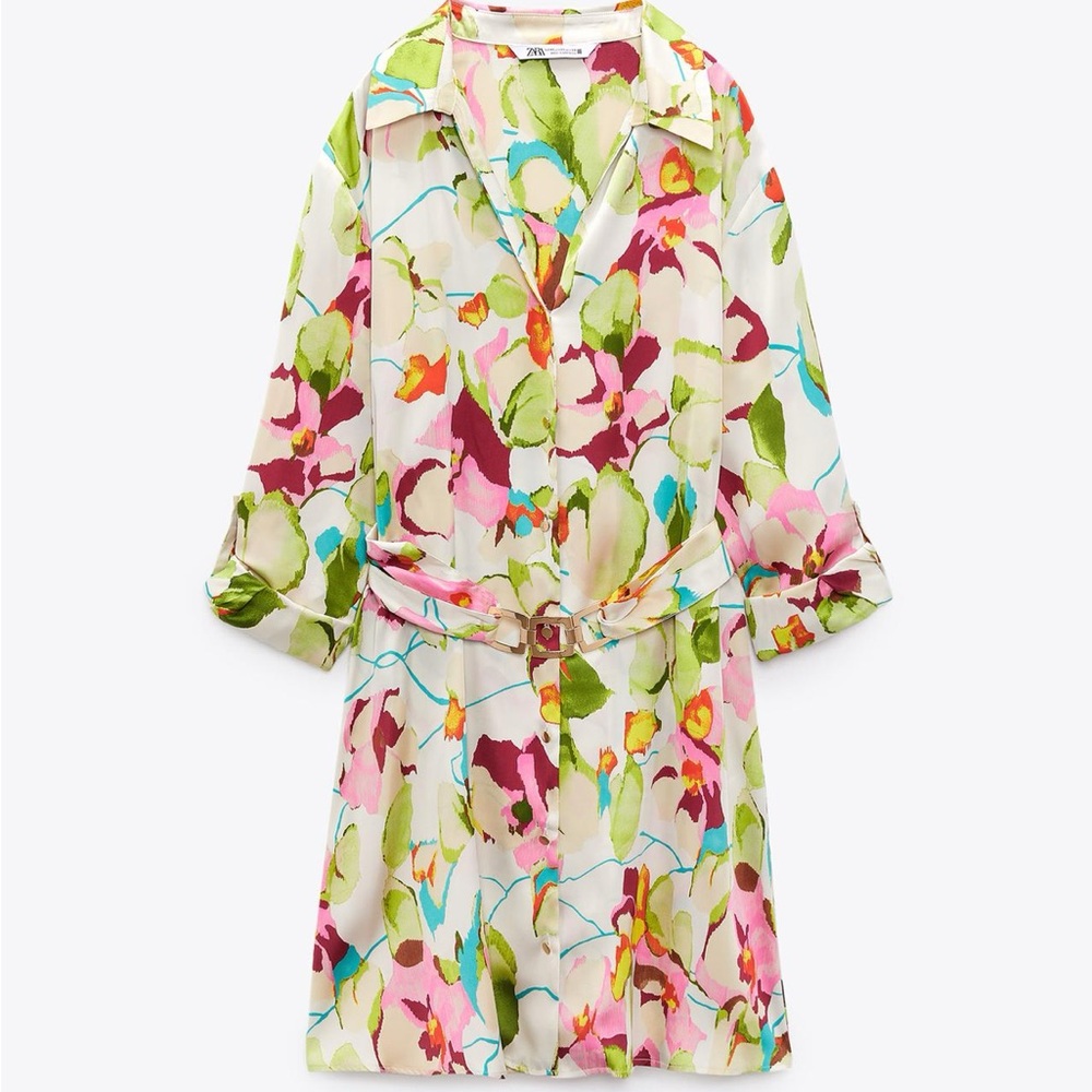Floral Print Shirt Dress
